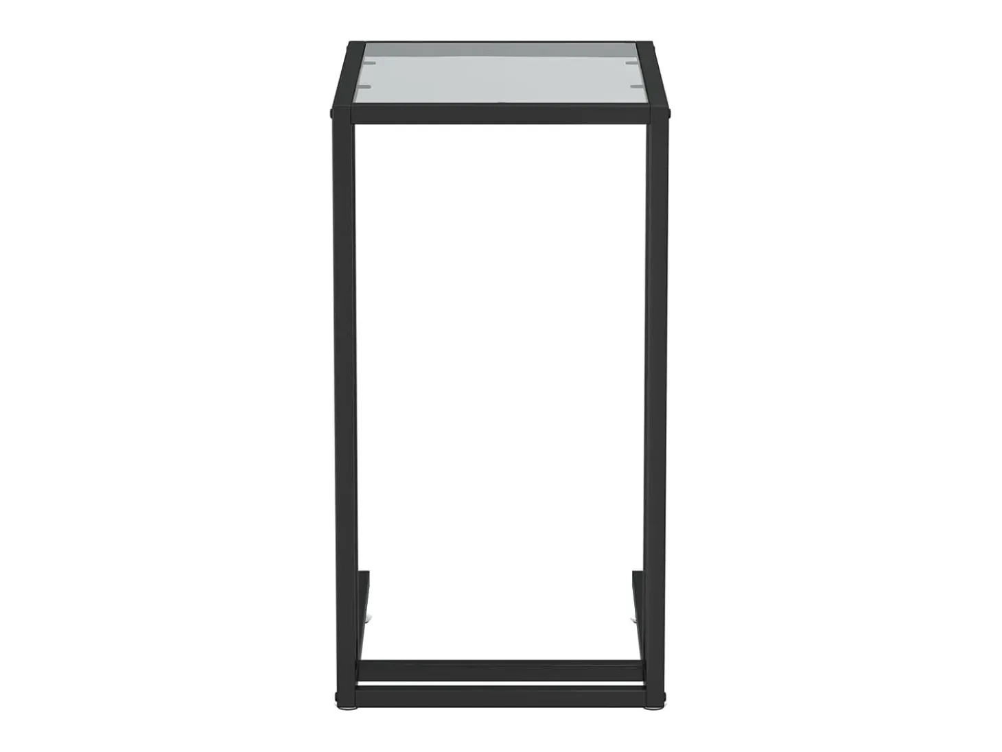 Mesa auxiliar de ordenador vidrio transparente negro 50x35x65cm