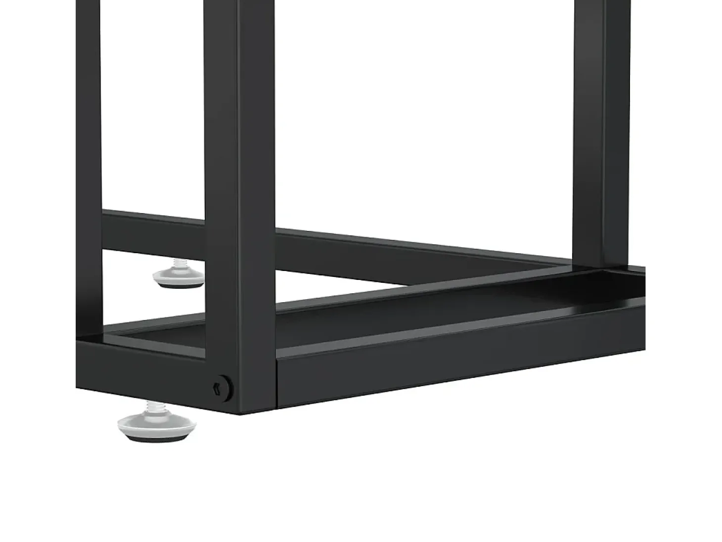 Mesa auxiliar de ordenador vidrio transparente negro 50x35x65cm