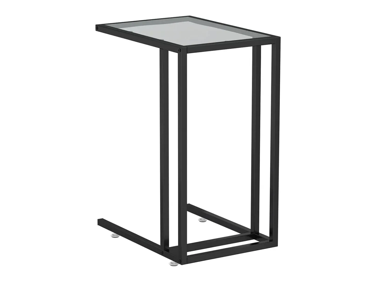 Mesa auxiliar de ordenador vidrio transparente negro 50x35x65cm