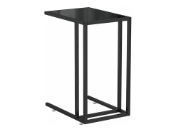 Mesa auxiliar de ordenador vidrio transparente negro 50x35x65cm