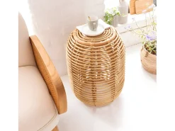 Mesa auxiliar de ratán Rattan Teïva estilo bohemio clásico y sofisticación moderna