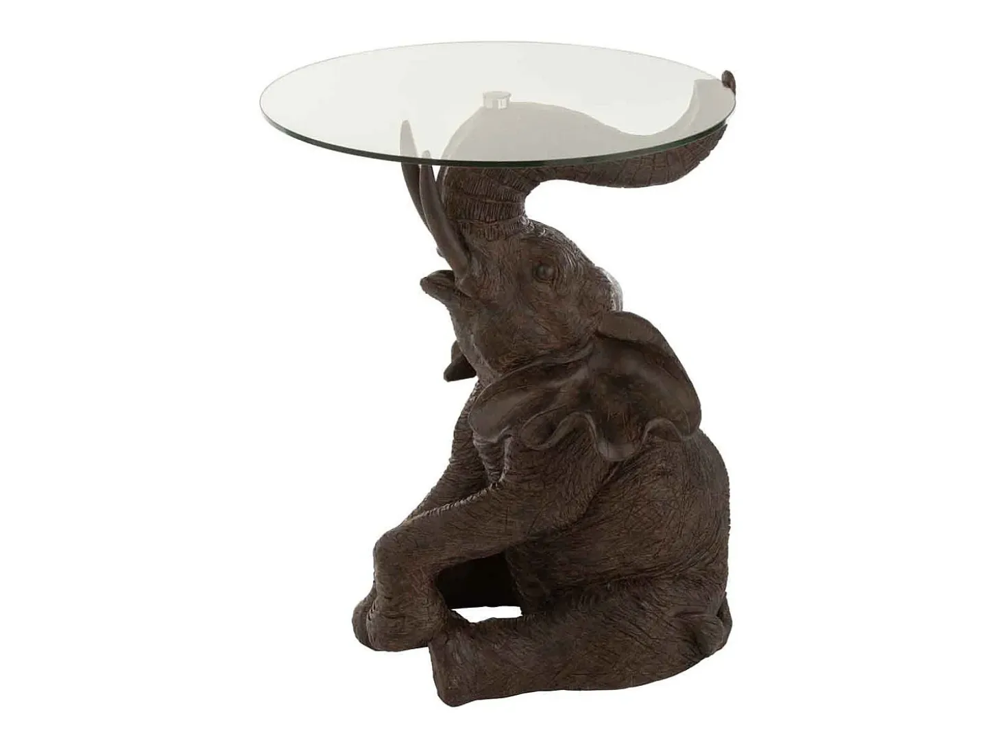 Mesa auxiliar de resina marrón oscuro Dumbo L 50,5 cm