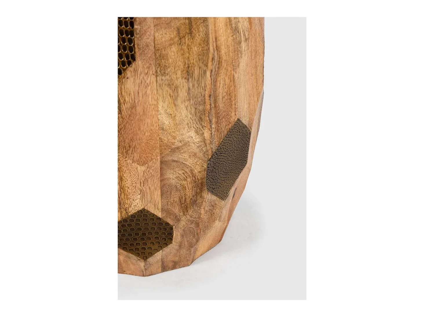 Mesa auxiliar de rincón modelo Fabiola en madera de mango, 46cm(alto) 29cm(ancho) 29cm(fo