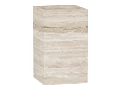 Mesa auxiliar de travertino – beige – Crow Tall