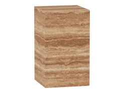 Mesa auxiliar de travertino – nogal – Dove Tall