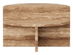 Mesa auxiliar de travertino – nogal – Swan Low