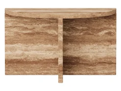 Mesa auxiliar de travertino – nogal – Swan Low