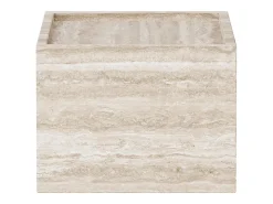 Mesa auxiliar de travertino – beige – Crow Wide