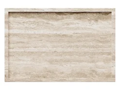 Mesa auxiliar de travertino – beige – Crow Wide