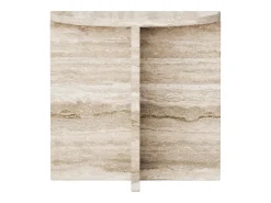 Mesa auxiliar de travertino – beige – Swan