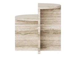 Mesa auxiliar de travertino – beige – Swan
