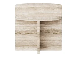 Mesa auxiliar de travertino – beige – Swan