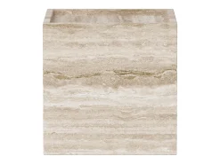 Mesa auxiliar de travertino – beige – Crow