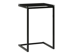 Mesa auxiliar de vidrio templado negro 40x40x60 cm