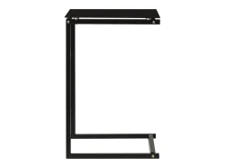 Mesa auxiliar de vidrio templado negro 40x40x60 cm