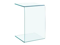 Mesa auxiliar de vidrio templado 40x40x60 cm