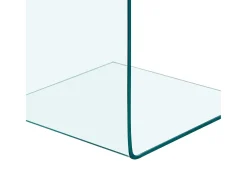 Mesa auxiliar de vidrio templado 40x40x60 cm