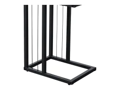 Mesa auxiliar de 50x40x30 cm con tapa de MDF en beige y estructura metálica negra Aruba