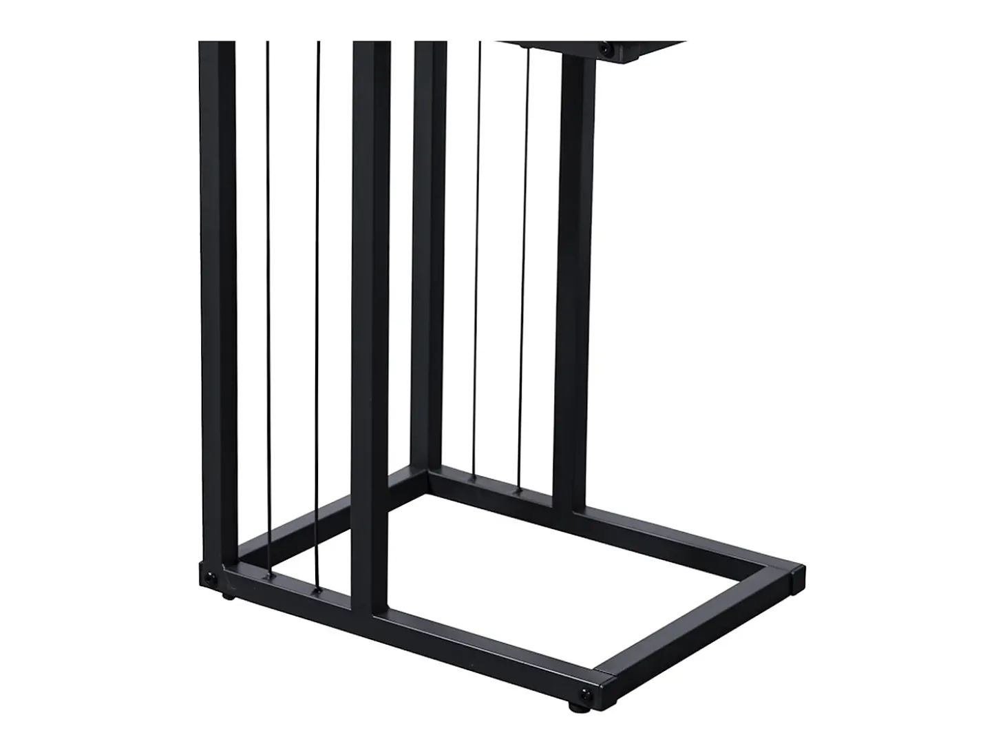 Mesa auxiliar de 50x40x30 cm con tapa de MDF en beige y estructura metálica negra Aruba