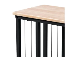 Mesa auxiliar de 50x40x30 cm con tapa de MDF en beige y estructura metálica negra Aruba