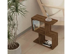Mesa auxiliar decorada en madera de nogal L45 cm - ZET