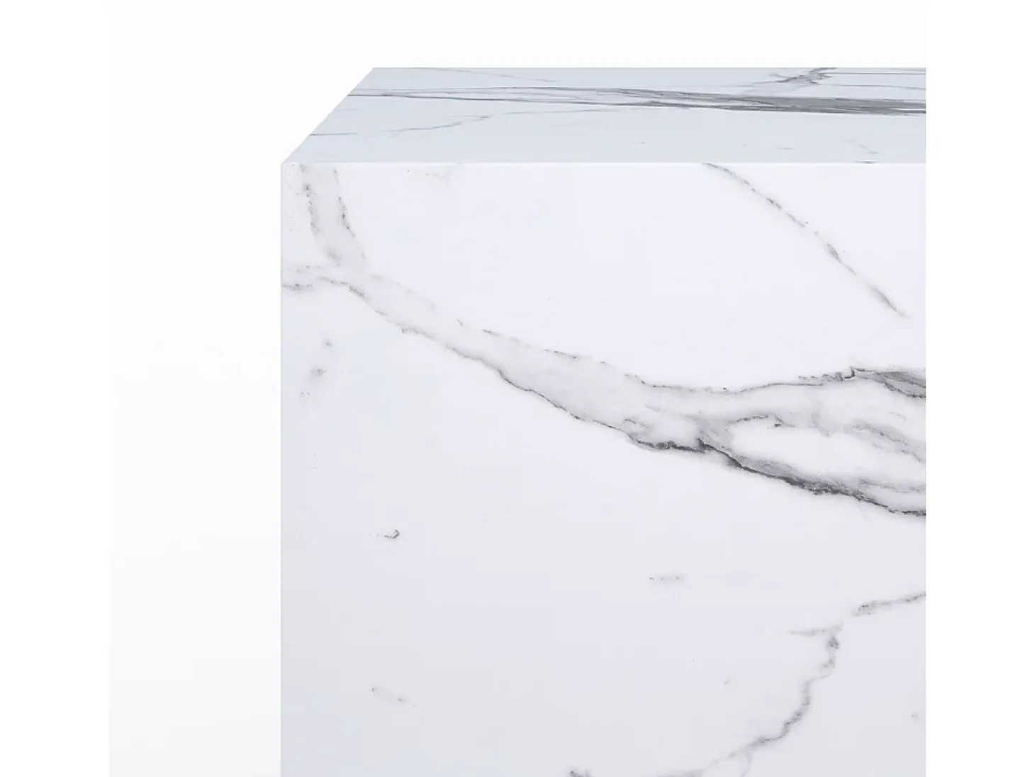 Mesa auxiliar efecto mármol blanco - Lison