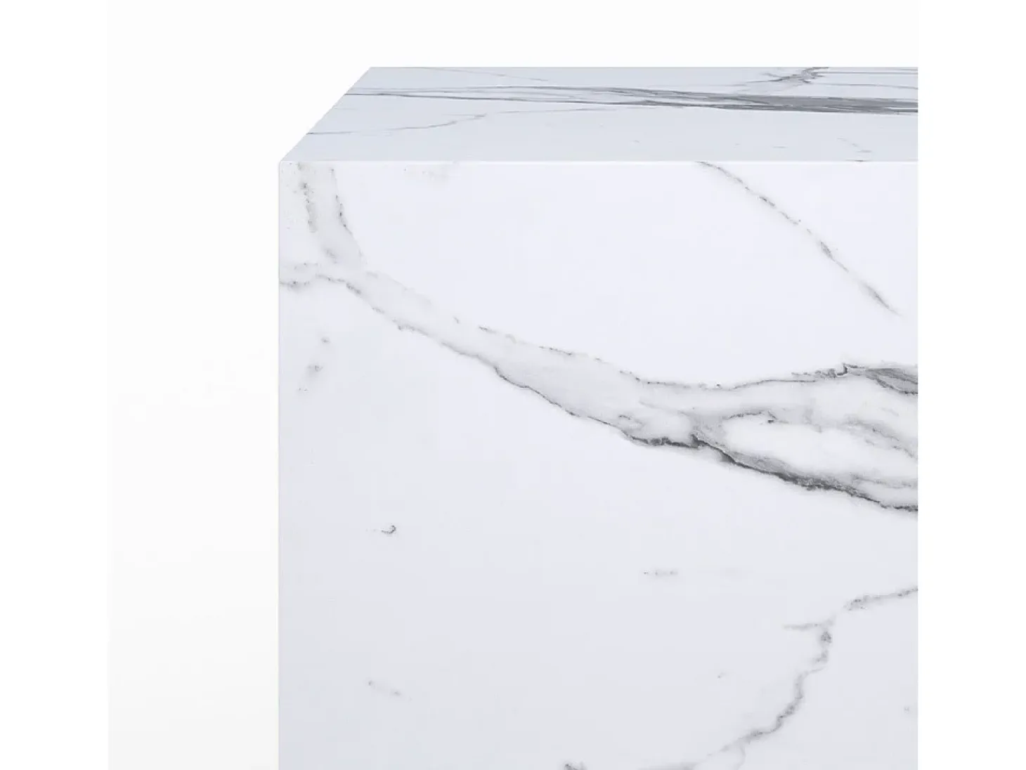 Mesa auxiliar efecto mármol blanco - Lison