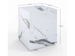 Mesa auxiliar efecto mármol blanco - Lison