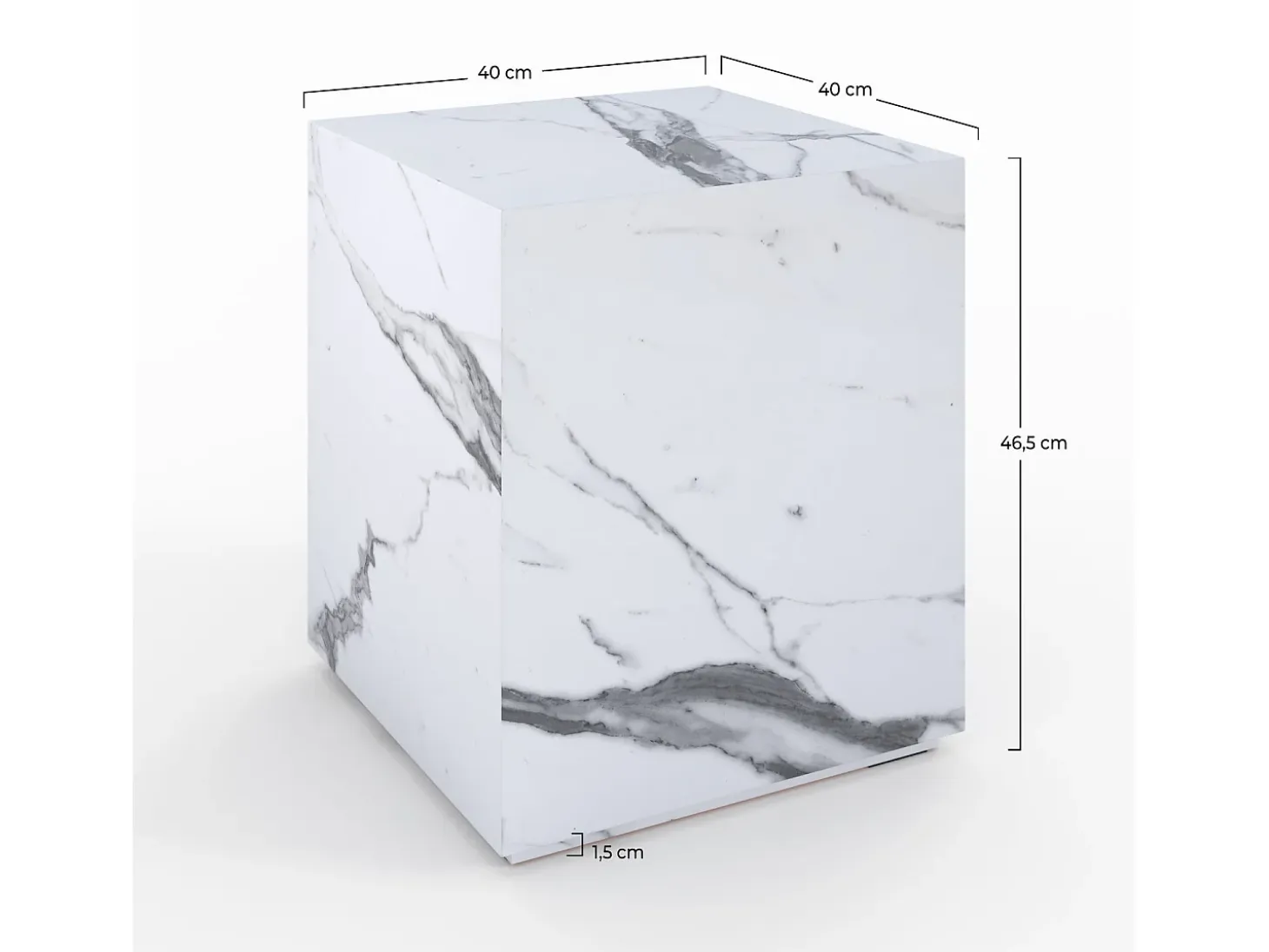 Mesa auxiliar efecto mármol blanco - Lison