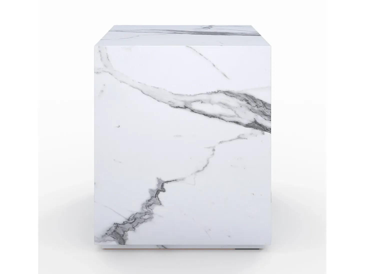 Mesa auxiliar efecto mármol blanco - Lison