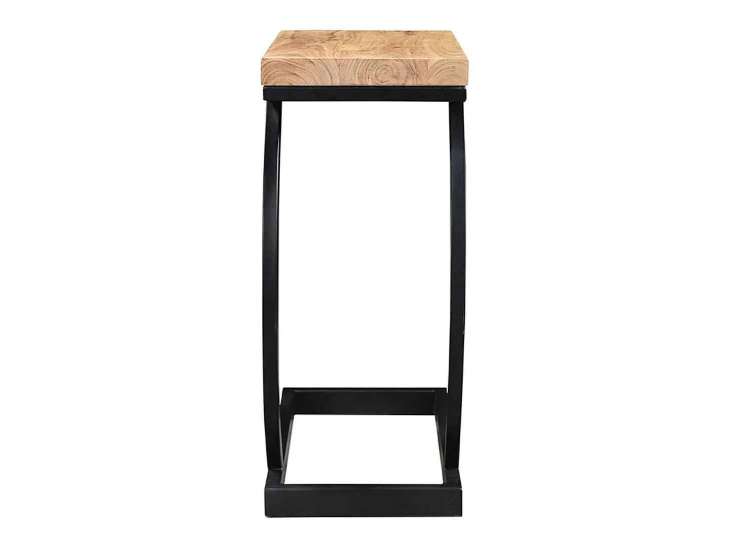 Mesa auxiliar en acacia y metal negro BREAK