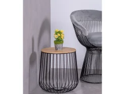 Mesa auxiliar en madera de fresno y acero lacado - Zurich - Negro