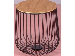 Mesa auxiliar en madera de fresno y acero lacado - Zurich - Negro