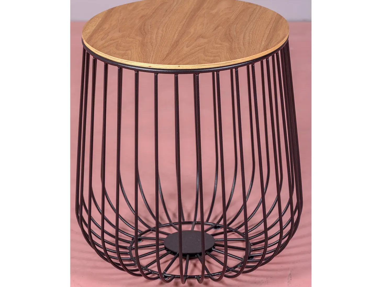 Mesa auxiliar en madera de fresno y acero lacado - Zurich - Negro