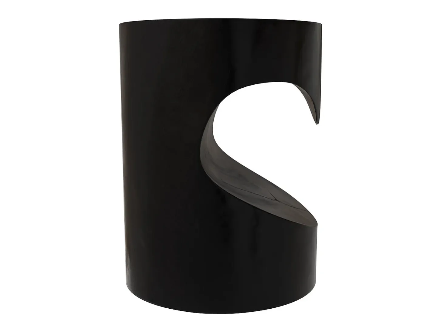 Mesa auxiliar en madera de suar negra D35cm - Chowi