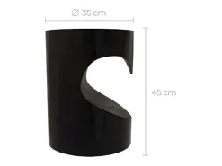 Mesa auxiliar en madera de suar negra D35cm - Chowi