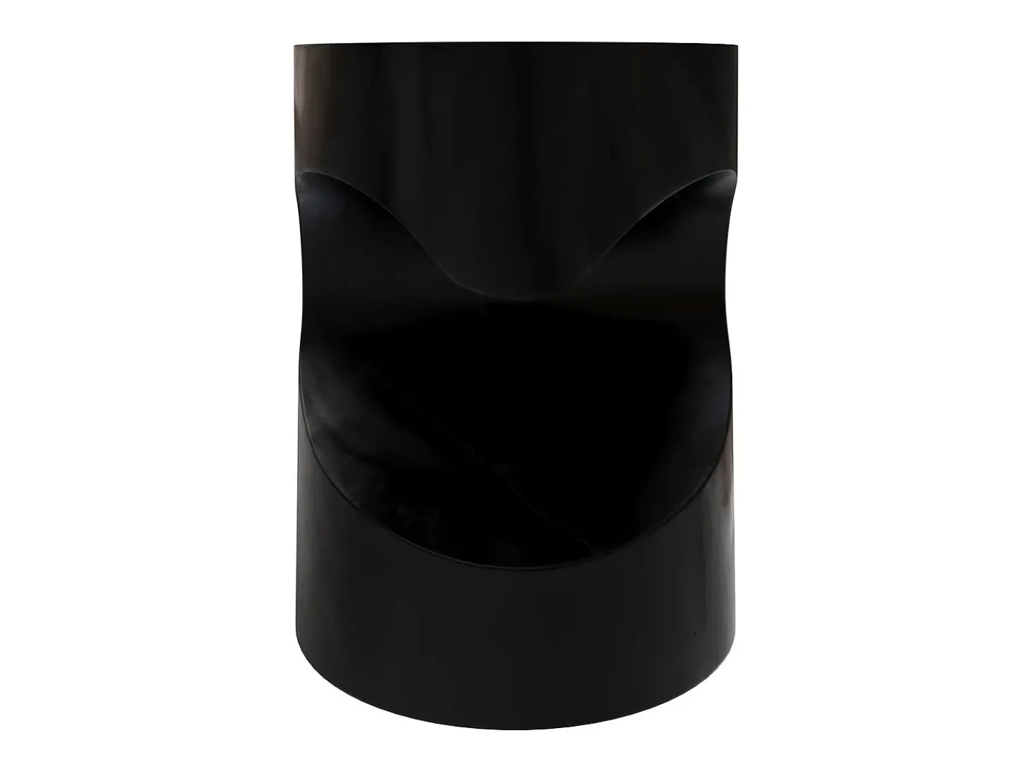 Mesa auxiliar en madera de suar negra D35cm - Chowi