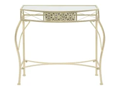 Mesa auxiliar estilo francés metal 82x39x76 cm dorada