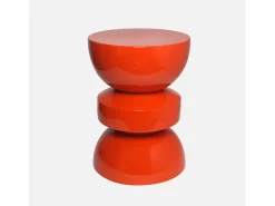 Mesa auxiliar, extremo del sofá, mesita de metal efecto glassy naranja
