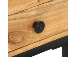 Mesa auxiliar forma de U madera maciza de acacia 45x30x61 cm
