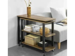 Mesa Auxiliar Giratoria Mesa de Ordenador en Forma de L Escritorio de Esquina en Estilo Industrial 133 x 69 x 30 cm FWT83-PF SoBuy ES