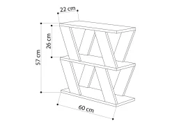 Mesa auxiliar Kailua 1377, Antracita, 57x22x60cm, Aglomerado laminado, Angular