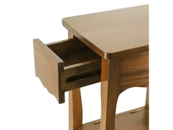 Mesa auxiliar madera caoba marrón 2 almacenaje Castle 42 cm