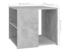 Mesa auxiliar madera contrachapada gris hormigón 50x50x45 cm