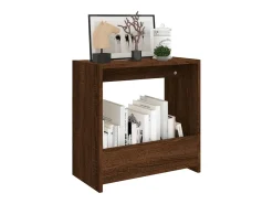 Mesa auxiliar madera contrachapada roble marrón 50x26x50 cm