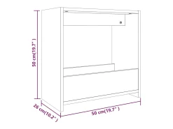 Mesa auxiliar madera contrachapada roble marrón 50x26x50 cm
