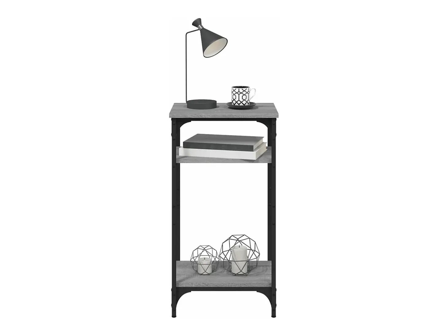 Mesa auxiliar madera contrachapada gris Sonoma 40x30x75 cm