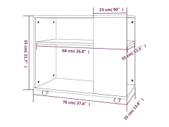 Mesa auxiliar madera contrachapada roble ahumado 70x35x55 cm