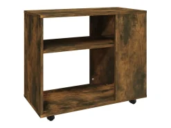 Mesa auxiliar madera contrachapada roble ahumado 70x35x55 cm