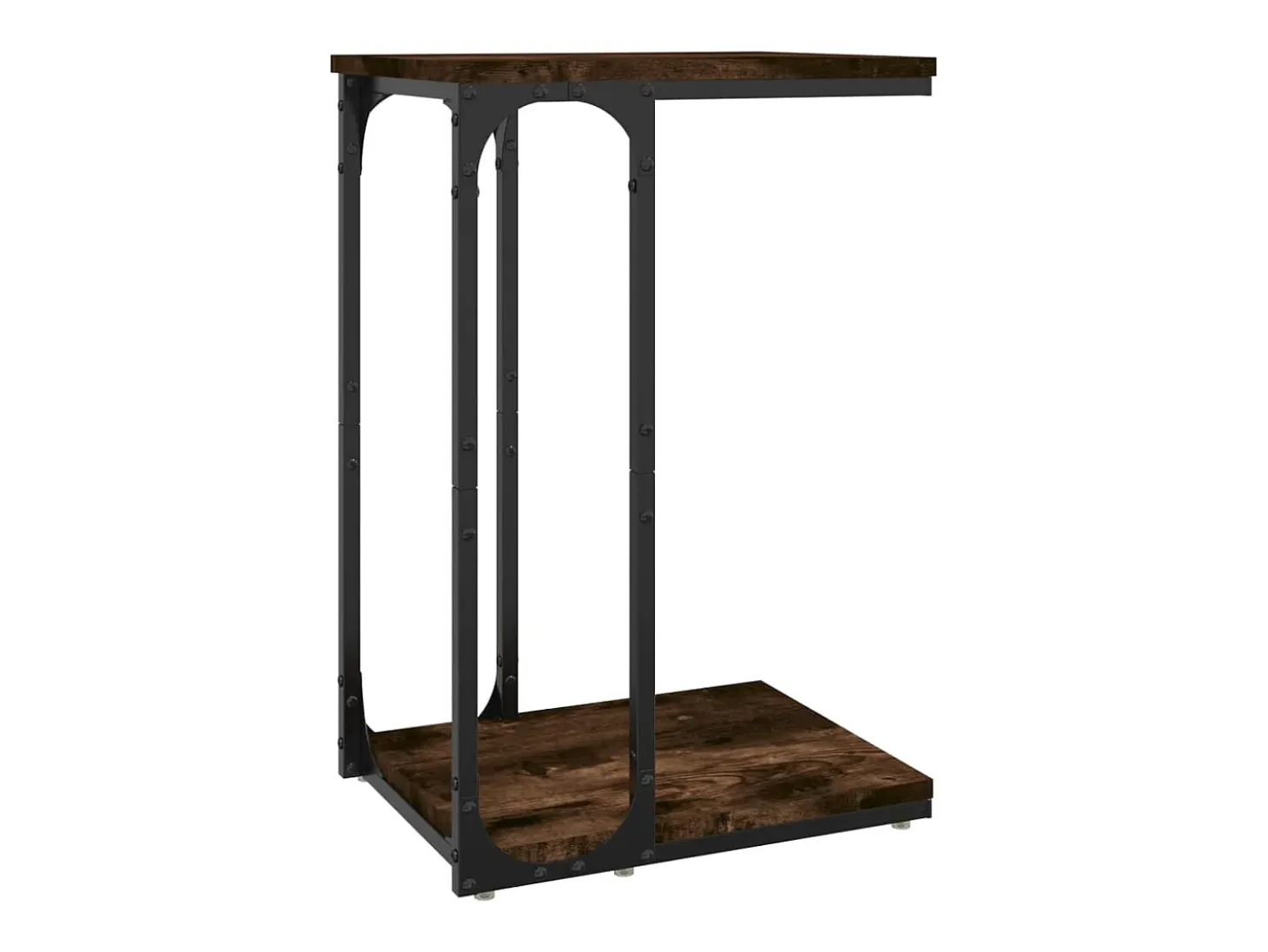 Mesa auxiliar madera contrachapada roble ahumado 40x30x60 cm